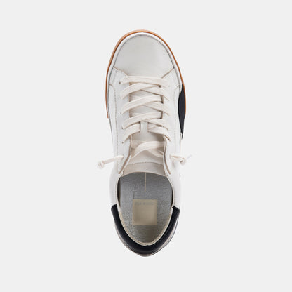ZINA SNEAKERS WHITE BLACK LEATHER - Dolce Vita