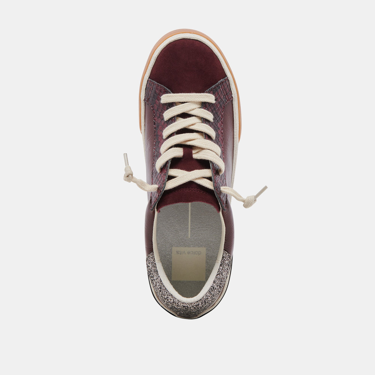 ZINA SNEAKERS BURGUNDY CRINKLE PATENT - Dolce Vita