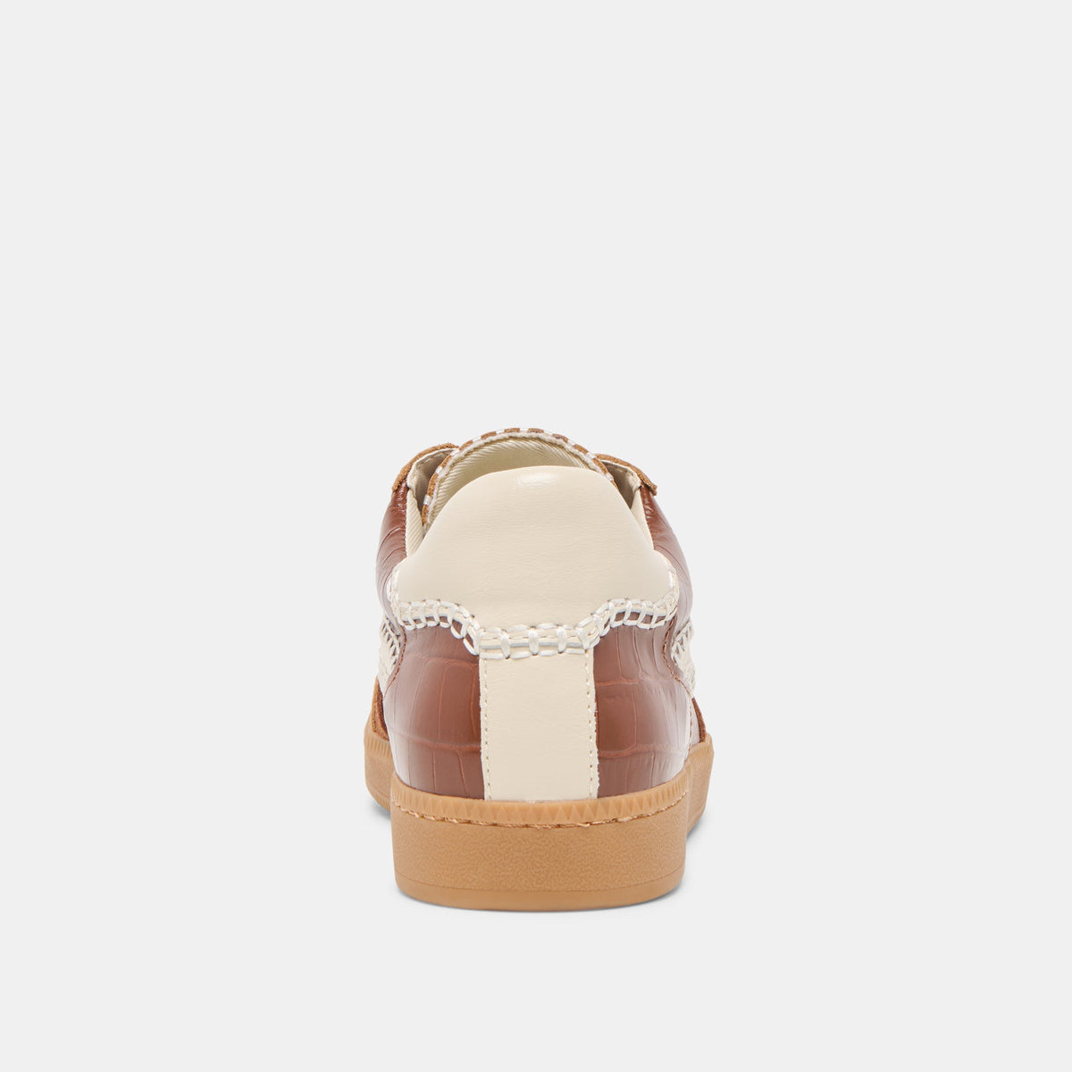 NOTICE STITCH SNEAKERS COGNAC CROCO EMBOSSED LEATHER - Dolce Vita