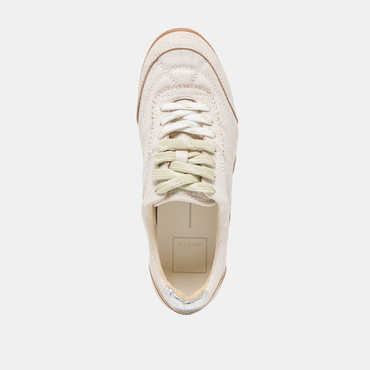 Laini Off White Crackled Leather Sneakers - Dolce Vita