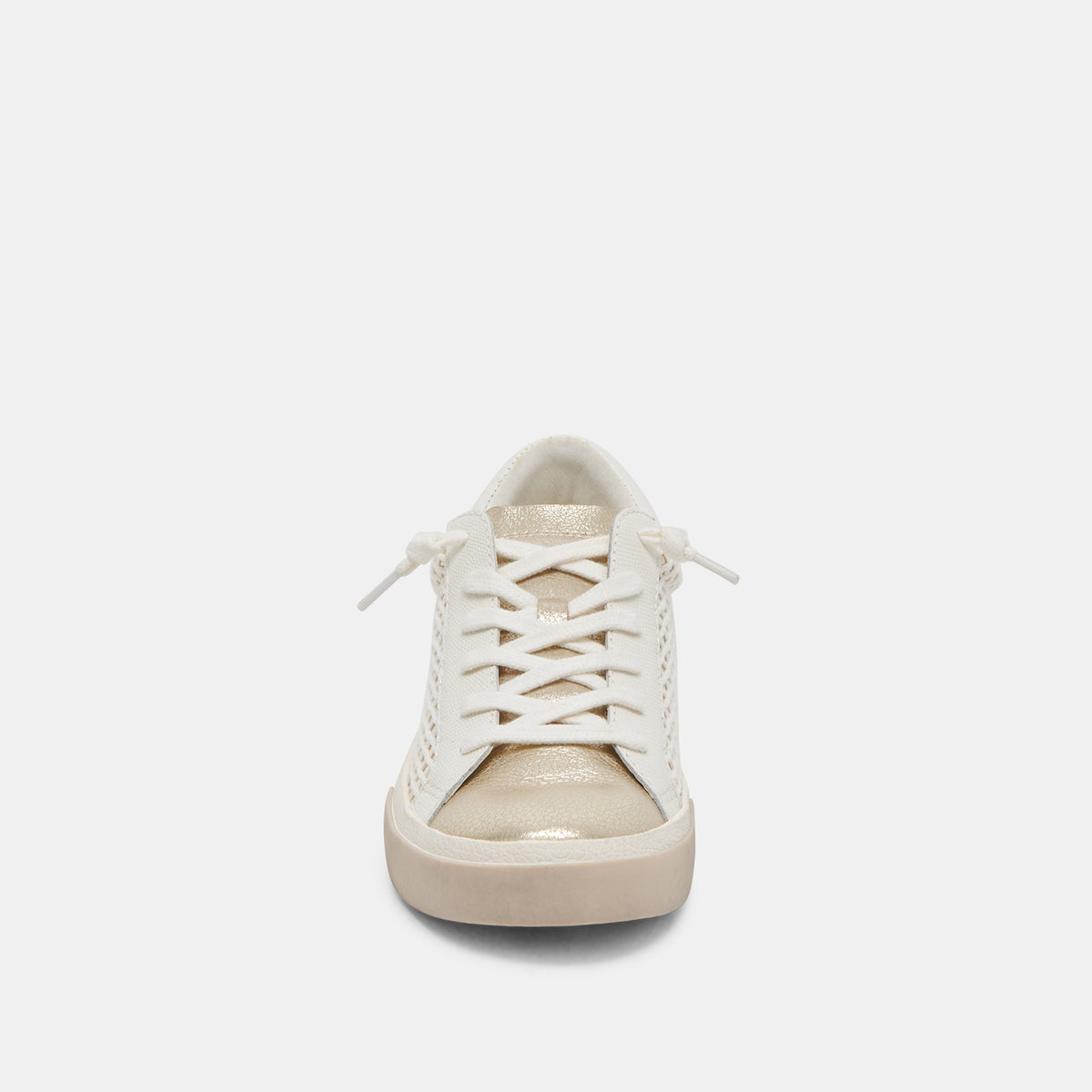 Zina Bone Gold Woven Wide Sneakers - Dolce Vita