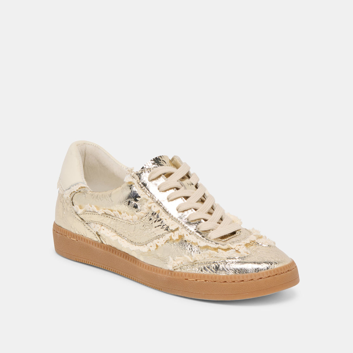 Notice Lace Platinum Distressed Leather Sneakers - Dolce Vita