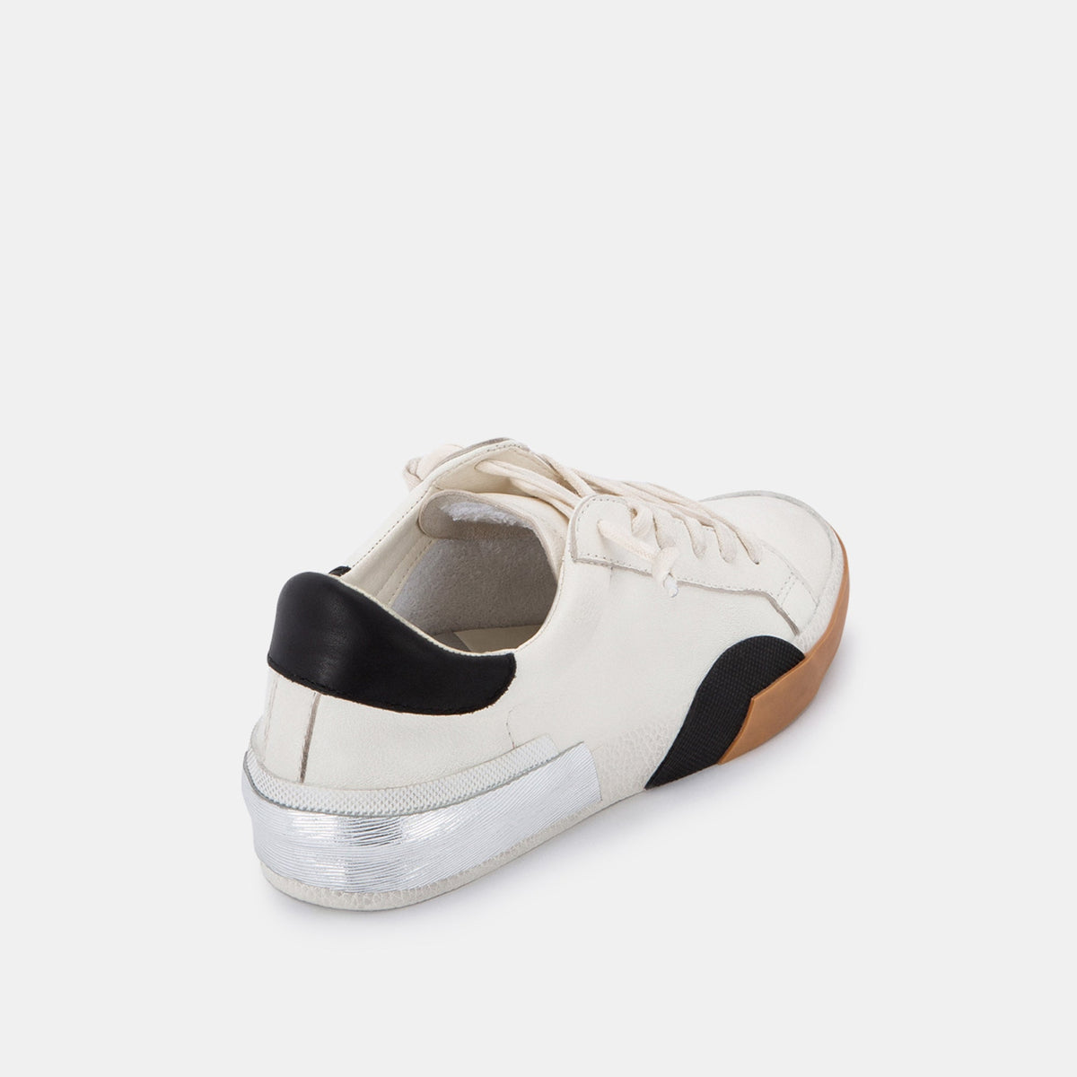 Zina Wide Sneakers White Black Leather - Dolce Vita