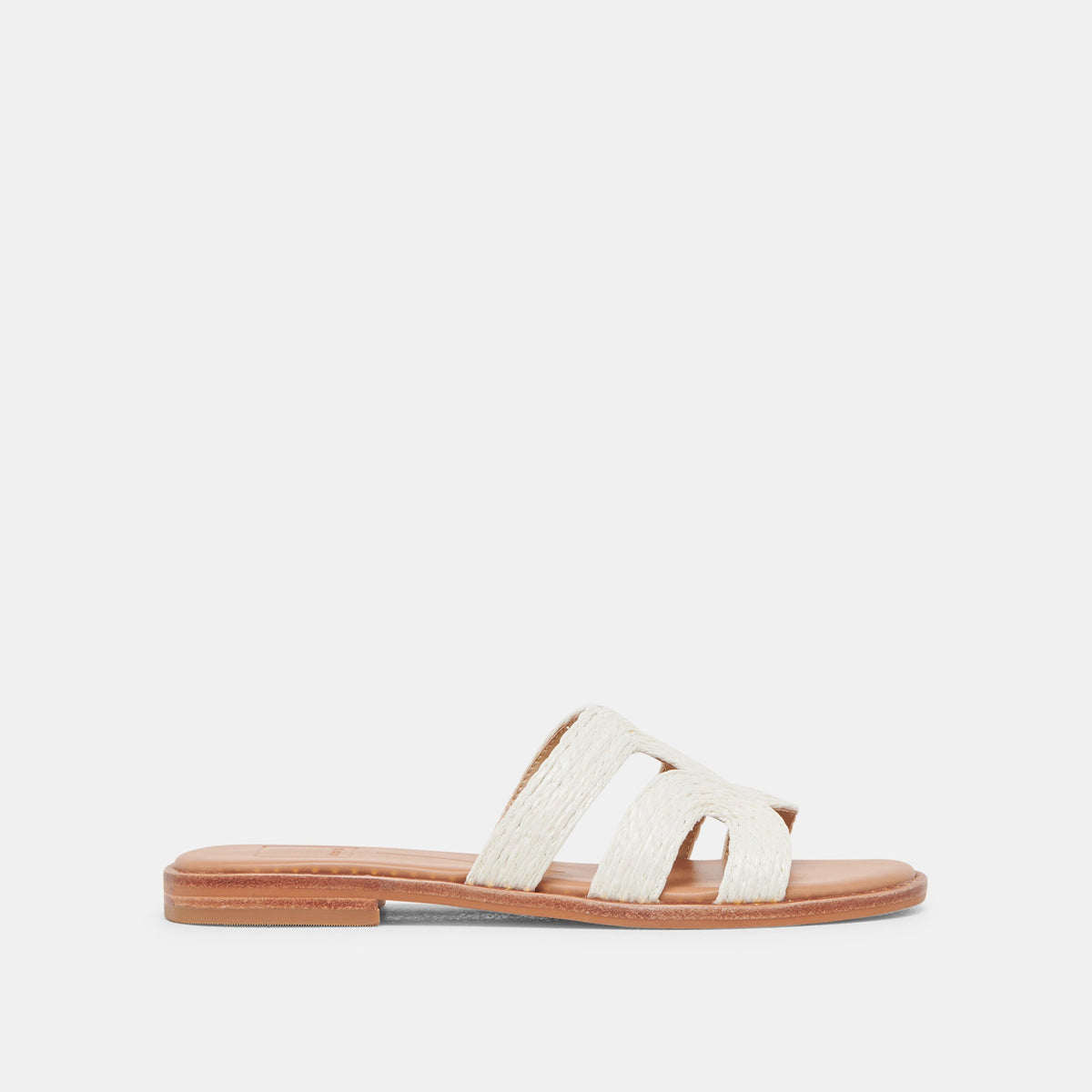 EMON WIDE SANDALS WHITE RAFFIA - Dolce Vita