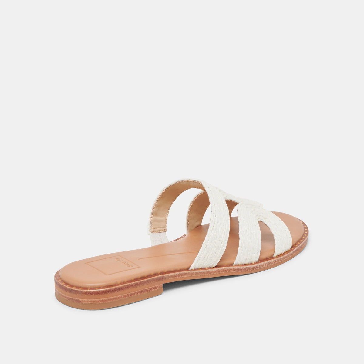 EMON WIDE SANDALS WHITE RAFFIA - Dolce Vita