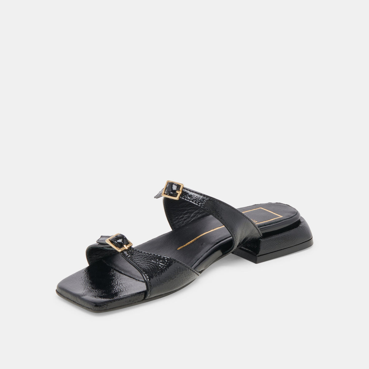 LAVERN SANDALS MIDNIGHT CRINKLE PATENT - Dolce Vita