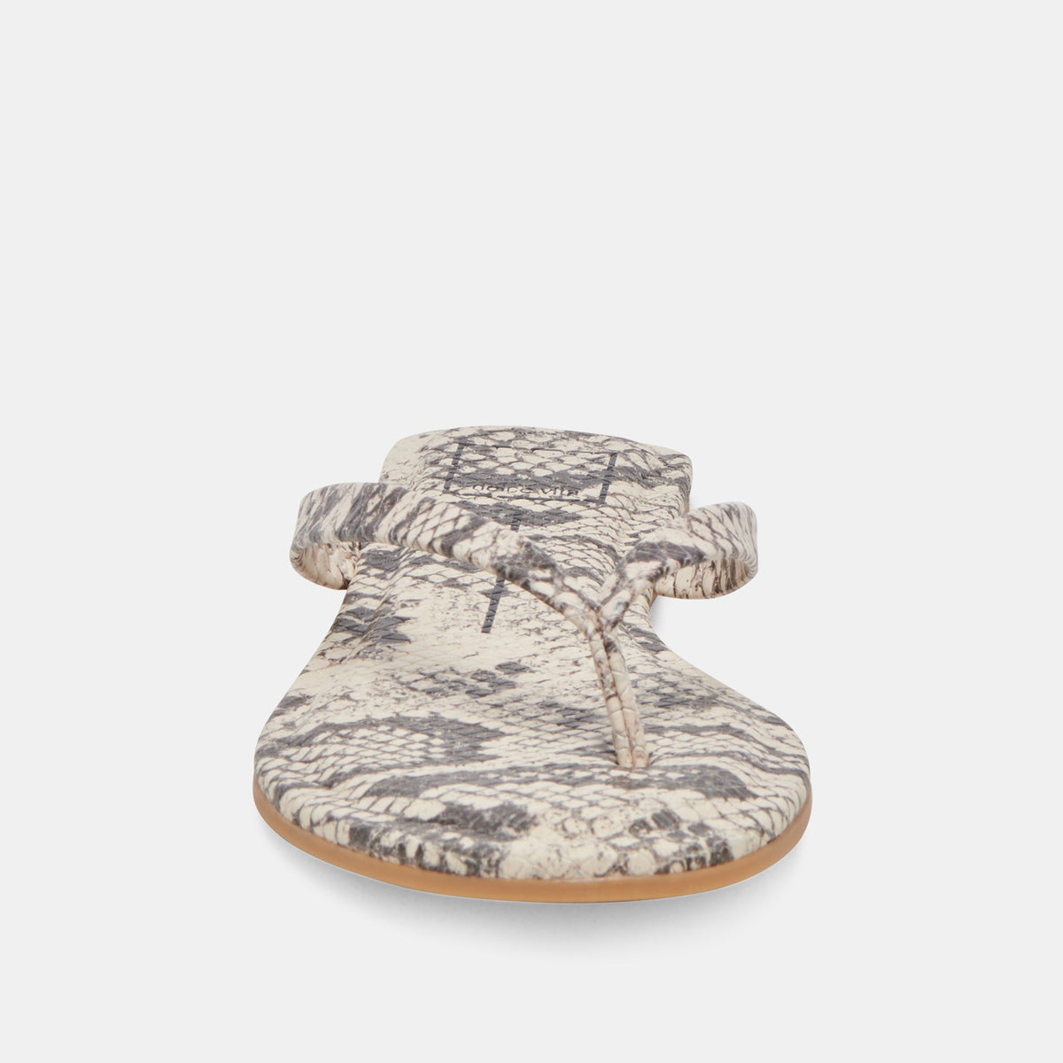 LAYNEY SANDALS BLACK WHITE EMBOSSED SNAKE - Dolce Vita