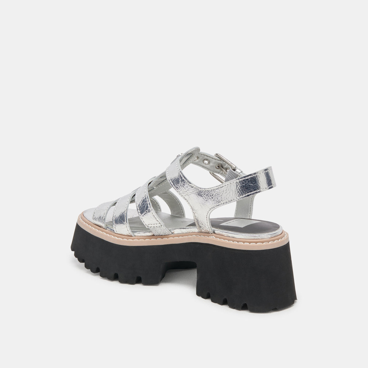 LATICE SANDALS SILVER DISTRESSED LEATHER - Dolce Vita