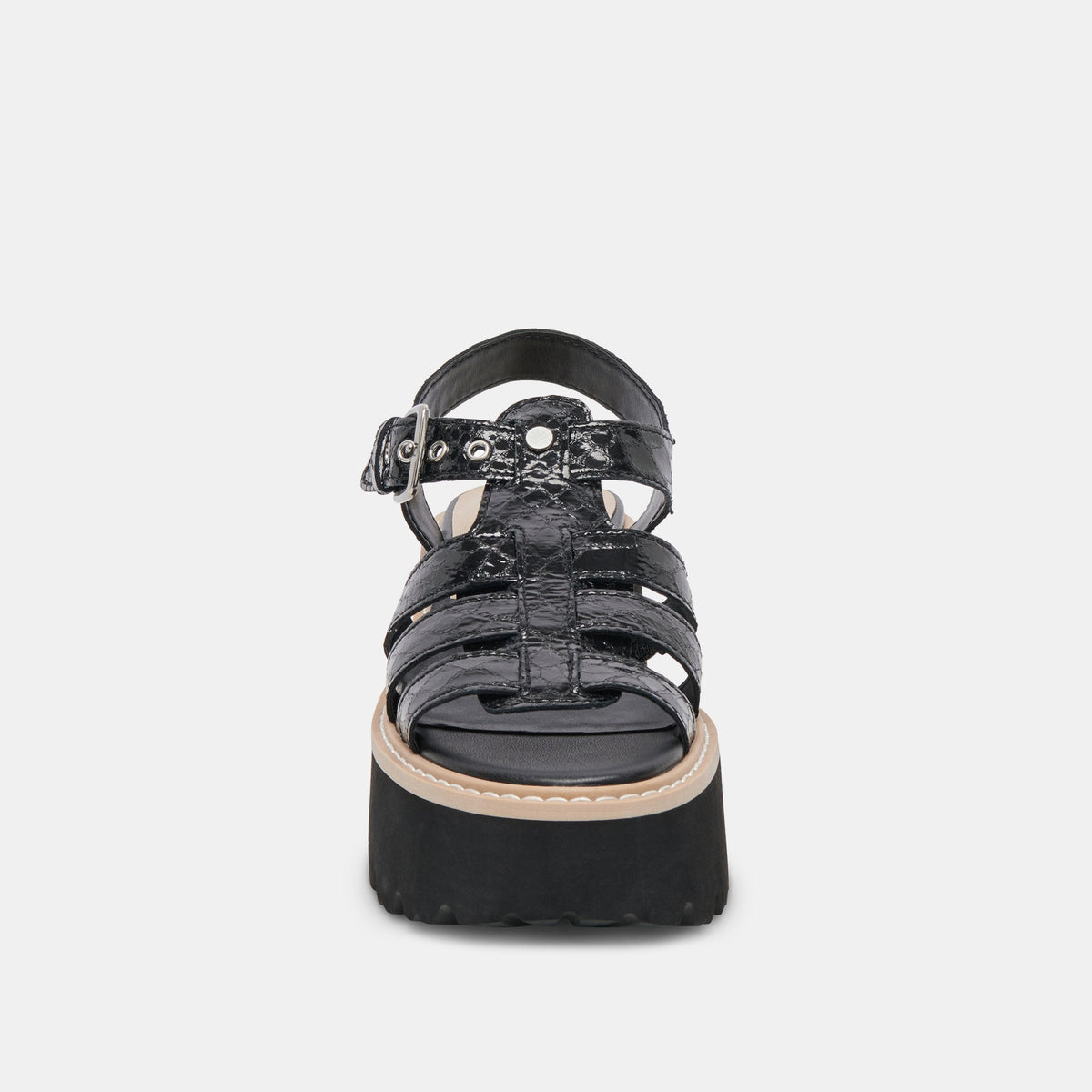 LATICE SANDALS MIDNIGHT EMBOSSED LEATHER - Dolce Vita