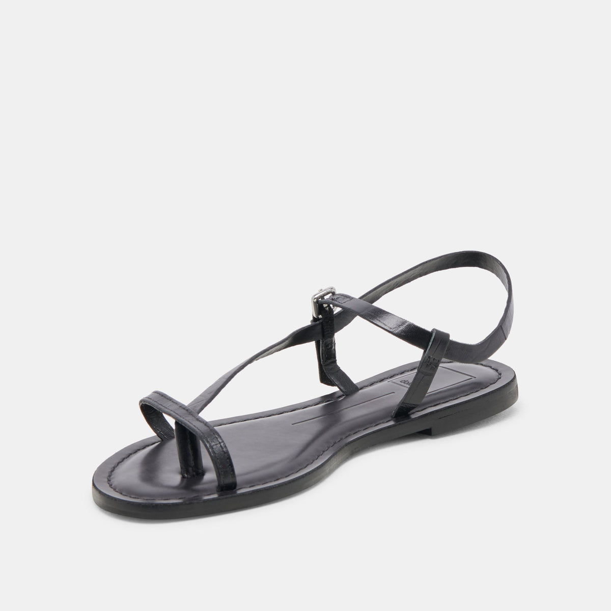 WANDRE SANDALS NOIR EMBOSSED LEATHER - Dolce Vita