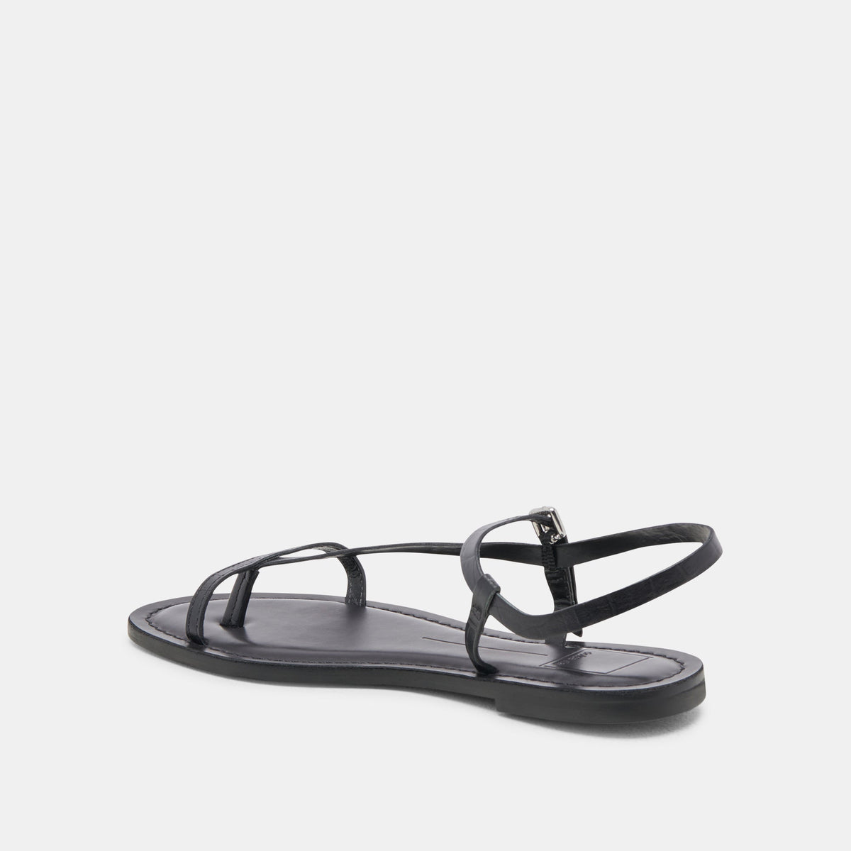 WANDRE SANDALS NOIR EMBOSSED LEATHER - Dolce Vita