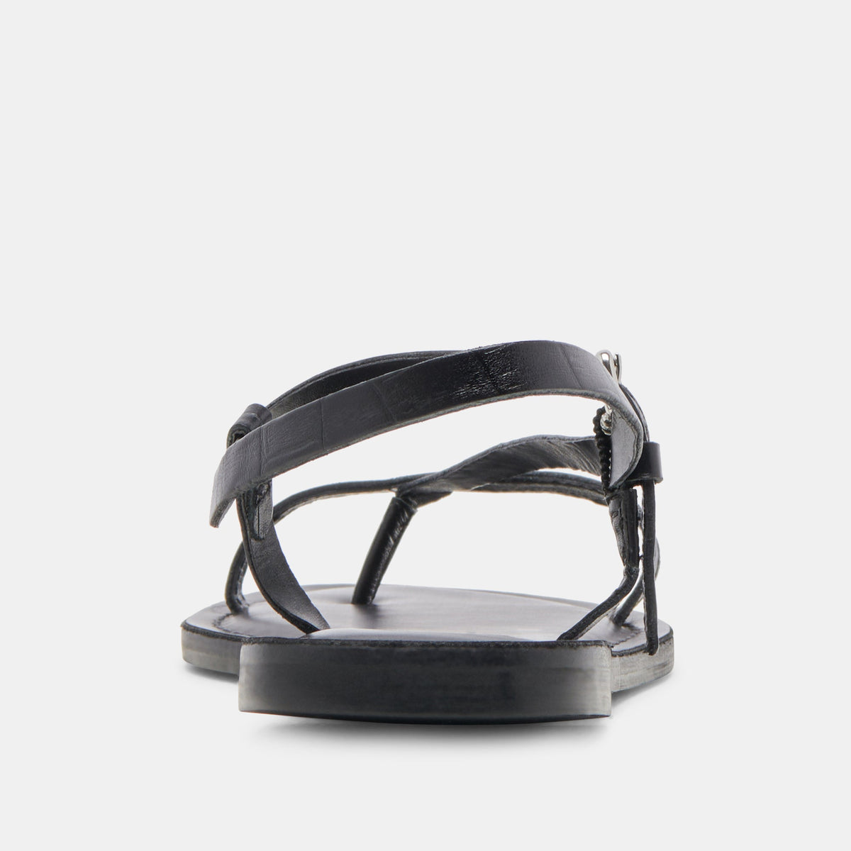 WANDRE SANDALS NOIR EMBOSSED LEATHER - Dolce Vita