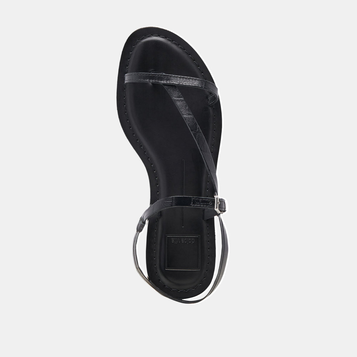 WANDRE SANDALS NOIR EMBOSSED LEATHER - Dolce Vita