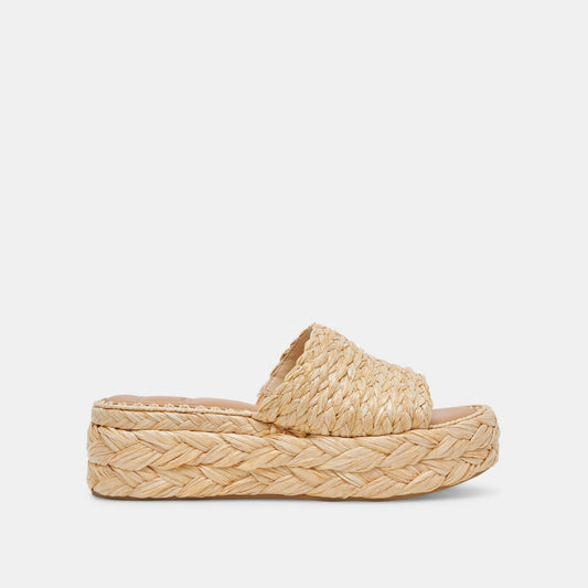 Chavi Wide Sandals LT Natural Raffia - Dolce Vita