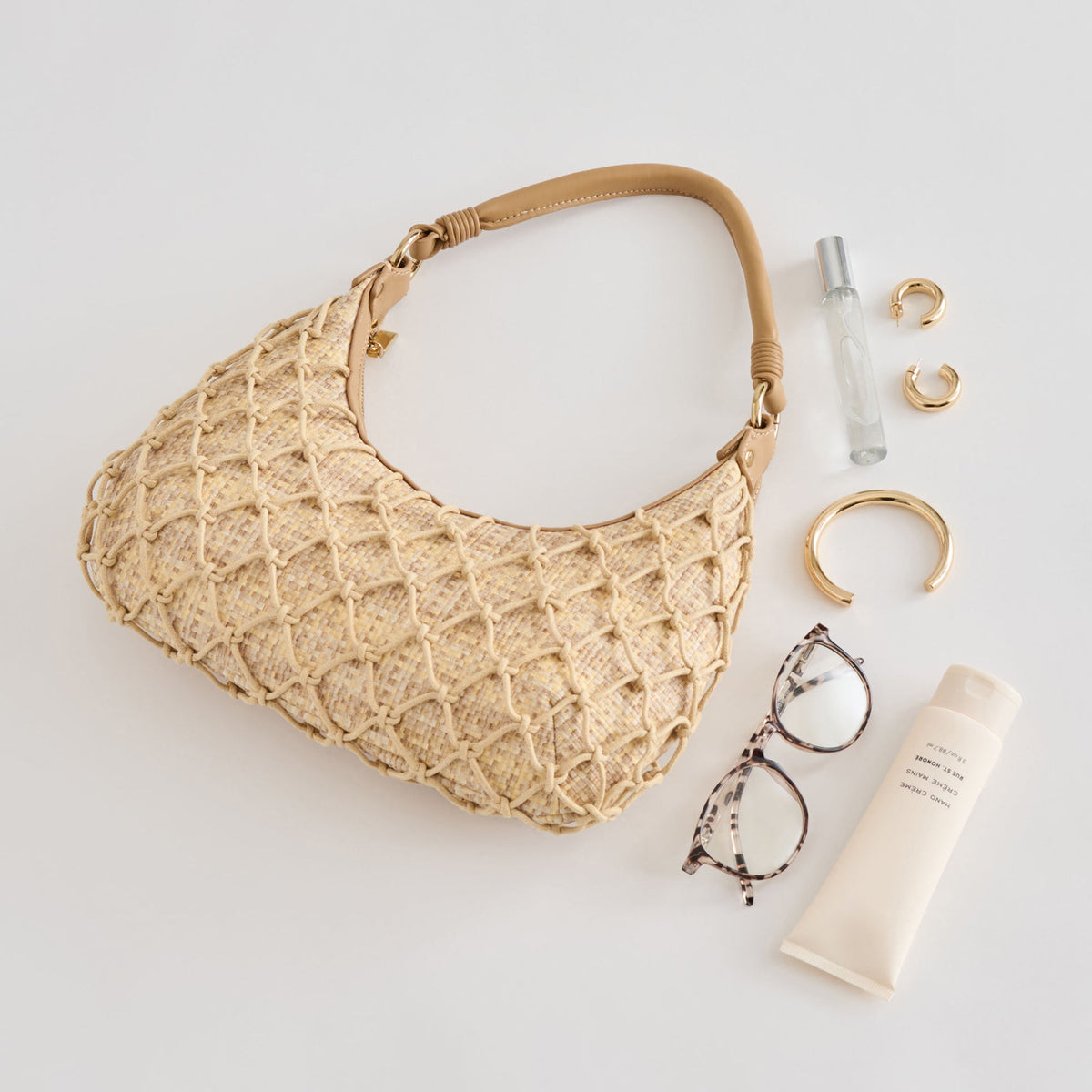 POSITANO SHOULDER BAG NATURAL RAFFIA - Dolce Vita