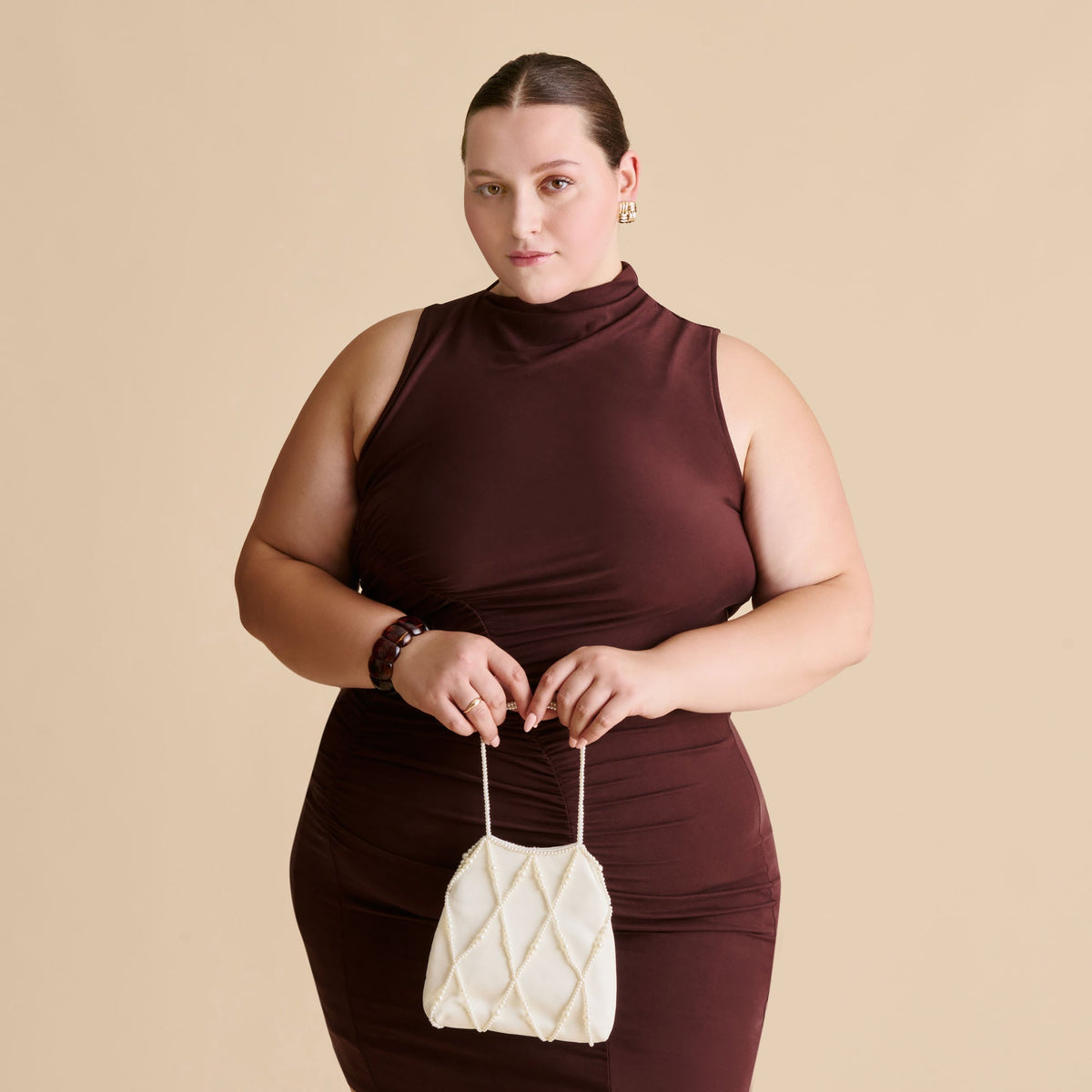 Serilda Ivory Satin Handbag - Dolce Vita