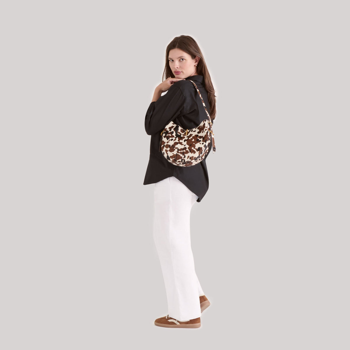 Bree Cocoa Calf Hair Shoulder Bag - Dolce Vita