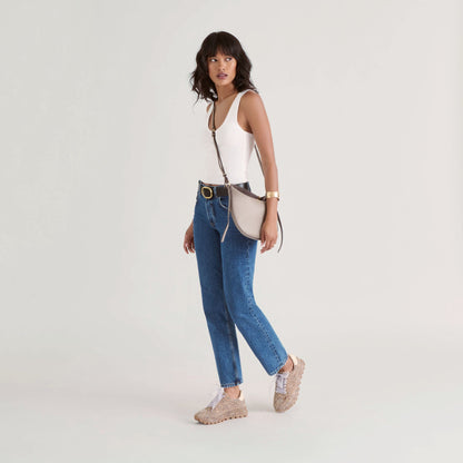Burano Grey Leather Crossbody - Dolce Vita