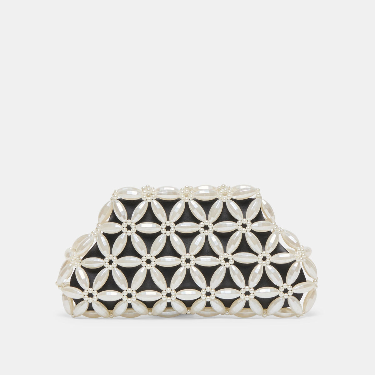 Marlow Black Satin Pearl Clutch - Dolce Vita