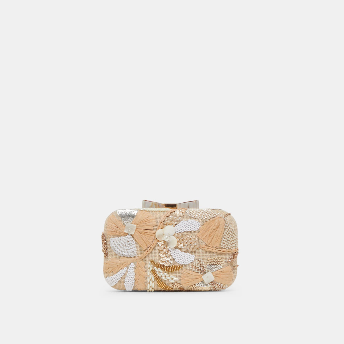 DAISY CLUTCH NATURAL MULTI BEADED - Dolce Vita