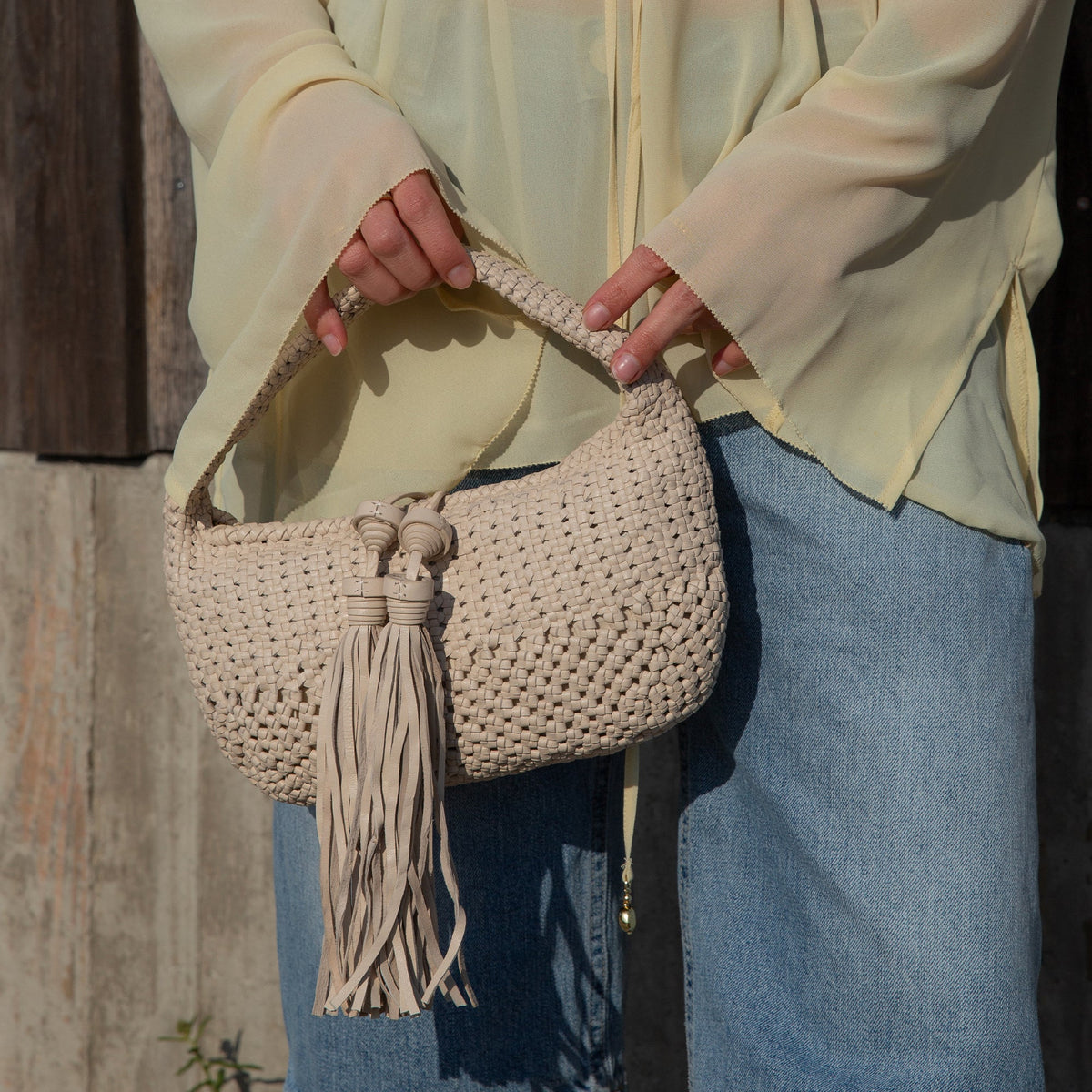 Zenia Bone Leather Handbag - Dolce Vita