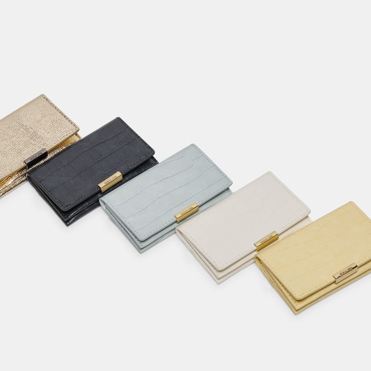 Mini-Me Grey Croco Stella Wallet - Dolce Vita