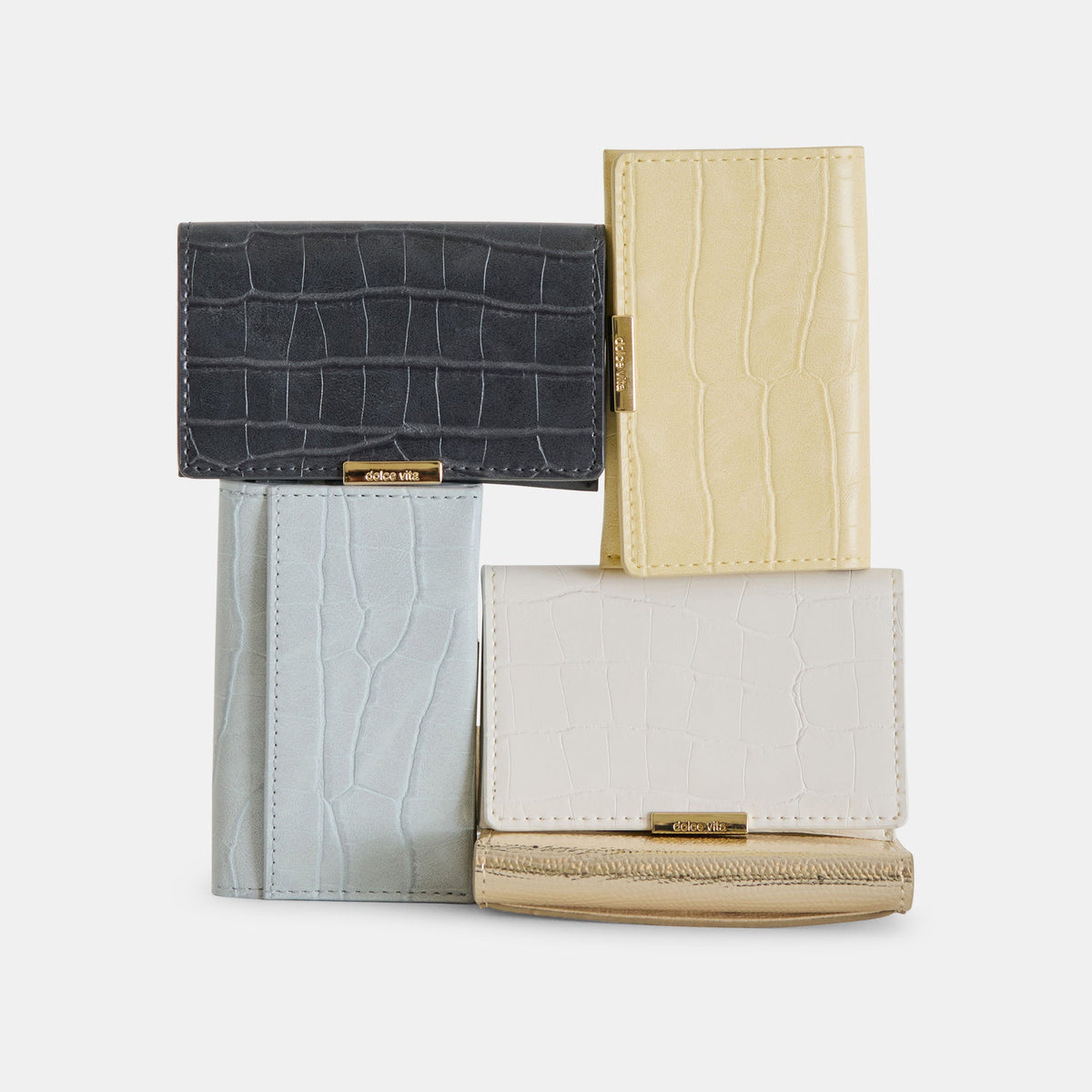 Mini-Me Grey Croco Stella Wallet - Dolce Vita