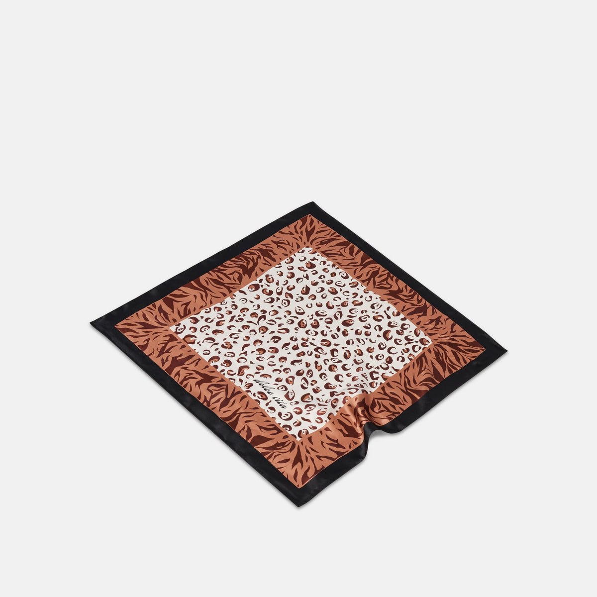Animal Print Brown Multi Silk Scarf - Dolce Vita
